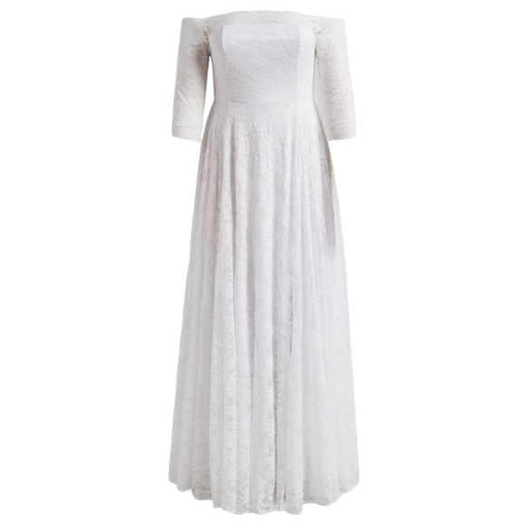 NWT Torrid White Off Shoulder Lace Wedding Dress Size 26 - Picture 2 of 7